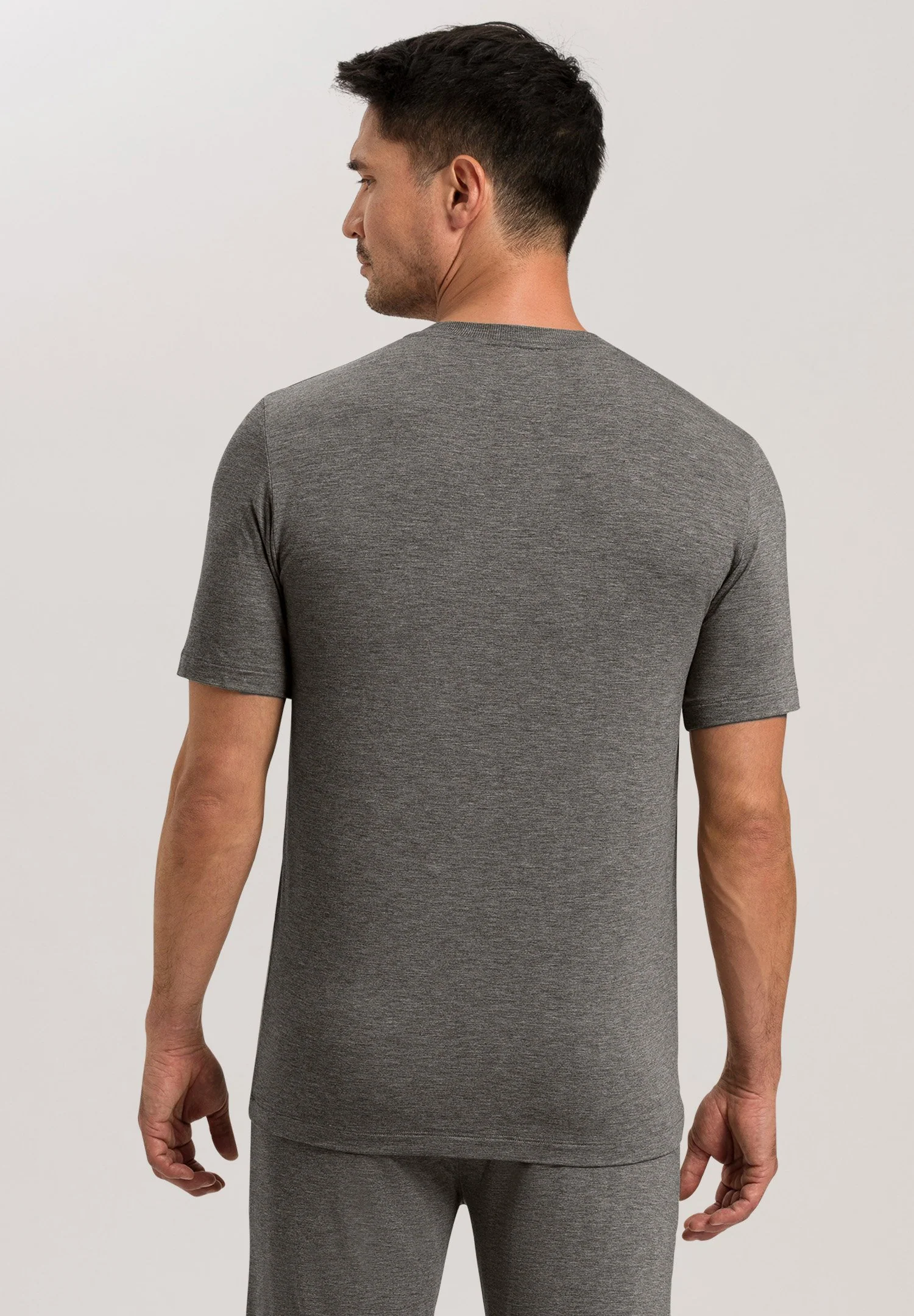 Casuals S/SLV Shirt V-Neck | stone melange 075035-071945 - Image 4